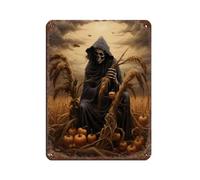 Grim Reaper's Harvest Tin Sign Vintage Metal Pub Club Cafe Bar Home Wall Art Decoration Poster Retro 12x16inch(30x40cm)