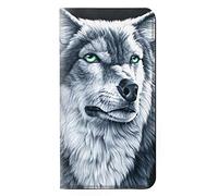 Grim White Wolf PU Leather Flip Case Cover For Samsung Galaxy A9 (2018), A9 Star Pro, A9s