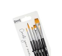 Grimas Round Flat Face Paint Brush Set Synthetic Hair