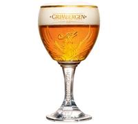 Grimbergen Beer Glass on Foot 33cl - Beer Glass 0.33 l - Convex Shape - 330 ml
