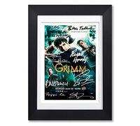 Grimm Cast Signed Autograph Signature A4 Poster Photo Print Photograph Artwork Wall Art Picture David Giuntoli Russell Hornsby Bitsie Tulloch Silas Weir Mitchell (A4 Black Framed & Mounted)