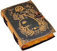 Grimoire journal Leather Print Caltic Cat journal Blank Spell book book of shadows leather gift for him sketchbook journal notebook