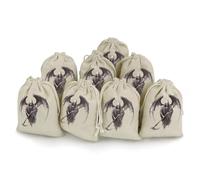 Grims Reapers with Scyth 8Pcs Drawstring Gift Bags Reusable Hessian Bags for Wedding Favors Party Jewelry Pouches