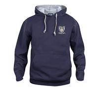 Grimsby 1960s Retro Football Hoodie Embroidered Logo Navy