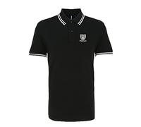 Grimsby 1960s Retro Football Iconic Polo Embroidered Logo Black/White