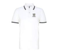 Grimsby 1960s Retro Football Iconic Polo Embroidered Logo White/Black