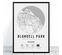 Grimsby Blundell Park Stadium Map | Framed & Print Only Available | Town Minimalist Gift FC Football Fan Poster Art Artwork Gift For Him Memorabilia | Father's Day Christmas Birthday