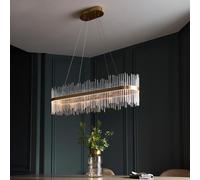 grimsby clear glass large pendant ceiling light in brushed gold