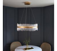 grimsby clear glass small pendant ceiling light in brushed gold