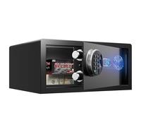 Grimtron Biometric Safe Box - (1.13 cu. ft.) Fingerprint Home Safes with Silent Mode, Backlit Keypad and LED Light, Secure Money Safe Caja Fuerte, Anti-Rust, Anti-Theft, Anti-Pry