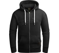 Grin&Bear GEC604 Men's Hoodie with Zip, black, XXL