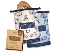 GRIN BY GRIN- 2 Packs Bread Bags, Zipper Reusable Bread Bags for Homemade Bread Loaf, Freezer Bread Storage Bag, Bread Container, Fresh Keeping Extra Large Bread Bags, Reusable Food Storage Bag