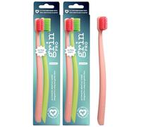 Grin Pro Gentle Care Ultra Soft Toothbrush for Adults - Manual Toothbrush with 4784 Dense Slim Tip Bristles - Comfortable Grip - Perfect for Sensitive Teeth & Gums - Gentle Oral Care Duo - 2 Pack Set