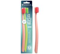 Grin Pro Gentle Care Ultra Soft Toothbrush for Adults - Manual Toothbrush with 4784 Dense Slim Tip Bristles - Comfortable Grip - Perfect for Sensitive Teeth & Gums - Gentle Oral Care Duo - 2 Pack Set
