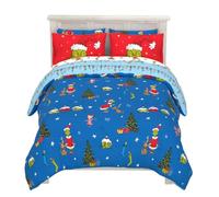 Grinch by Dr. Seuss Holiday & Christmas Bedding Super Soft Comforter and Sheet Set with Sham, 7 Piece Full Size (Official Dr. Seuss Product) by Franco