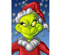Grinch Christmas 5D Diamond Painting Full Circle Diamond Adult Digital Tool Kit YIOITTIO Embroidery Cross Stitch Handmade Art Crafts Pattern Home Wall Decoration Children's Room Gift-12x16 in