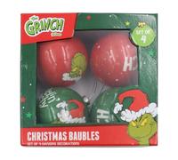 Grinch Christmas Bauble Tree Decoration 9cm Hanging Ornament - Set of Four