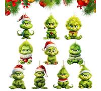 Grinch Christmas Decorations UieaMsio Grinch Decorations Christmas Tree Decorations Grinch 10 Acrylic Christmas Decoration for Holiday Atmosphere, Decorations, Gifts, Etc(A). (B)
