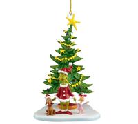 Grinch Christmas Ornament Decorations, Stocking Cap Funny Santa Ornament Decorative Xmas Decor Ornaments Party Gifts, Xmas Tree Decoration, Christmas Greench Acrylic Hanging Ornaments (P)