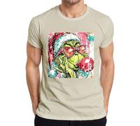 Grinch Christmas Santa Hat Sunglasses Bubble Gum Pop Art Kpop Men's T-Shirt, natural, XXL