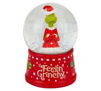 VFM e-Store - Grinch Christmas Snow Globe Festive Ornament Gift Dr Seuss Xmas Theme Fun Design - 14cm X 10cm Red X 1