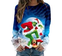 Grinch Costume Women's Christmas Grinches Sweatshirt, Creative Christmas Pullover, Long Sleeve Women's Sweatshirt, Christmas Hoodie, Novelty Women's Crew Neck, Casual Autumn Pullover, Fashion, Loose,