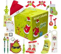 The Grinch Advent Calendar 2025 Teens Adults Christmas Calendar Decoration Stationery Socks Countdown Calendar Stocking Filler Gifts