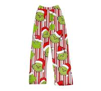 Grinch Pants Pyjamas Anime Grinch Pajamas Adult Women Women'S Christmas Santa Pants Fleece Pyjamas For Women Grinch Costume Pants Women Pajama Pants Fuzzy Pj Pants Christmas Fluffy Sweatpants