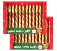 Grinch Themed Candy Canes Bundle With Pepper Mint Flavoured Candy Canes (2 Pack) - By Oerich Gift