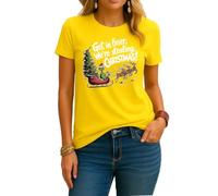 Grinch We're Stealing Christmas Women's T-Shirt, yellow, M