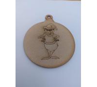 Grinch with Santa Hat wooden baubles 100mm x 85mm size. Christmas Tree decoration 3mm thick mdf for craft. Made in the UK