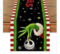 Grinchmas Table Runner Christmas Nightmare Before Tablecloth Grinchmas Decor Jack and Sally Decor Grinchmas Christmas Decorations for Party