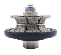 GRINCUTREX 3/4 Inch Full Bullnose Vacuum Brazed Coarse Diamond Hand Profiler V20 Diamond Router Bit Profiling Wheel for Granite Marble, Travertine,Engineered Stone and Concrete Edge (3/4 Inch,Coarse)