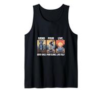 Grind Daily Pour Slowly Live Fully Home Coffee Brewing Tank Top