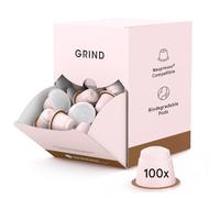 Grind Decaf Dark Coffee Pods - Pack of 100 Biodegradable Capsules - Naturally Decaffeinated - Nespresso® Original Compatible - Home Compostable - Barista Quality and Specialty Grade - Dark Roast