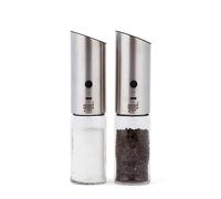 Grind Gourmet Electric Salt and Pepper Grinder Set, USB Rechargeable, Adjustable Coarseness, One-Handed Operation, Stainless Steel and Glass