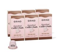Grind Hazelnut Coffee Pods - Pack of 60 Biodegradable Capsules - 100% Arabica - Nespresso® Original Compatible - Home Compostable - Barista Quality and Specialty Grade - Medium Roast