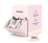 Grind Light Coffee Pods - Pack of 100 Biodegradable Capsules - 100% Arabica - Nespresso® Original Compatible - Home Compostable - Barista Quality and Specialty Grade - Light Roast