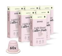 Grind Light Coffee Pods - Pack of 60 Biodegradable Capsules - 100% Arabica - Nespresso® Original Compatible - Home Compostable - Barista Quality and Specialty Grade - Light Roast