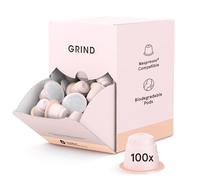 Grind Long Coffee Pods - Pack of 100 Biodegradable Capsules - 100% Arabica - Nespresso® Original Compatible - Home Compostable - Barista Quality and Specialty Grade - Medium Roast