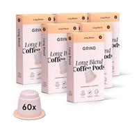 Grind Long Coffee Pods - Pack of 60 Biodegradable Capsules - 100% Arabica - Nespresso® Original Compatible - Home Compostable - Barista Quality and Specialty Grade - Medium Roast