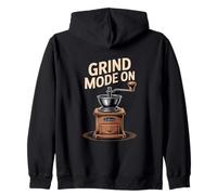 Grind Mode On Coffee Lover Barista Motivation Zip Hoodie