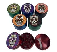 Grinder 4 Part 40mm Herb Grinder, Zinc Alloy Metal Grinders, Magnetic Strong Compact Portable (Skull 3 Part)