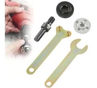 Grinder Flange Angle Wrench Spanner with Metal Lock Nut and Connecting Rod Shank Mandrel Arbor Adapter Repair Kit Tools,Conversion Angle Grinding Adapter Connecting Rod Kit forElectric Drill Grinders