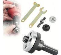 Grinder Flange Angle Wrench Spanner with Metal Lock Nut and Connecting Rod Shank Mandrel Arbor Adapter Repair Kit Tool,Conversion Angle Grinding Adapter Connecting Rod Kit for Electric Drill Grinders