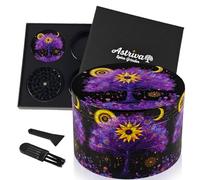 Grinder Herb Large, 63mm 4 Piece Grinder with 40 Sharp Shark Teeth, Cool Fantasy Metal Grinders for Kitchen Spice & Herbal Tea, Gift Set for Friend, Man & Women(Sun and Moon Spirit Tree)