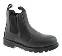 GRINDER Safety Twin Gusset Dealer Boot, Brown Leather, 8 UK Men