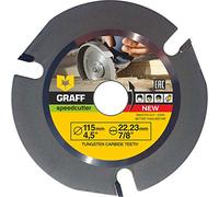 Grinder Wood Carving Disc GRAFF Speedcutter 115mm, TCT Circular Saw Blade - Woodcarving Saw Blade 22.23 mm Arbor, Sculpting, Shaping and Cutting Wheel with 3 Teeth