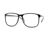 grinderPUNCH Black Large Nerdy Thin Plastic Frame Clear Lens Eye Glasses Frame