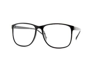 grinderPUNCH Black Large Nerdy Thin Plastic Frame Clear Lens Eye Glasses Frame